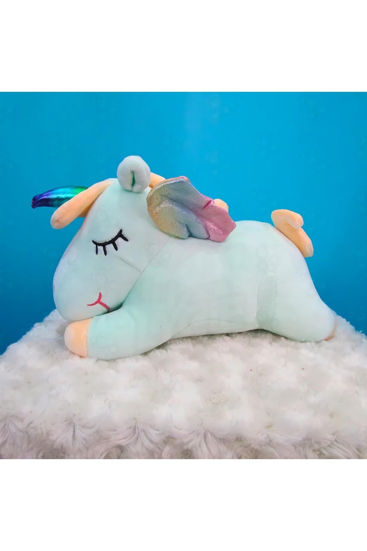Imported Fabric Cute Star Wings Horned Unicorn Figure Plush Toy Play & Sleep Companion 28 Cm.