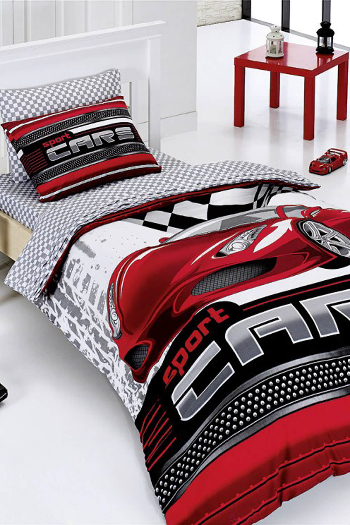 Single Duvet Cover Set Sport Cars Red Trolley Duvet Cover Boy