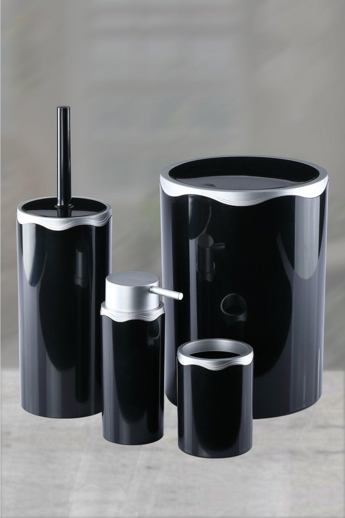 Black Silver Acrylic Bathroom Set - Swordslife