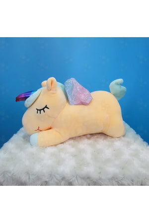 Imported Fabric Cute Star Wings Horned Unicorn Figure Plush Toy Play & Sleep Companion 28 Cm.