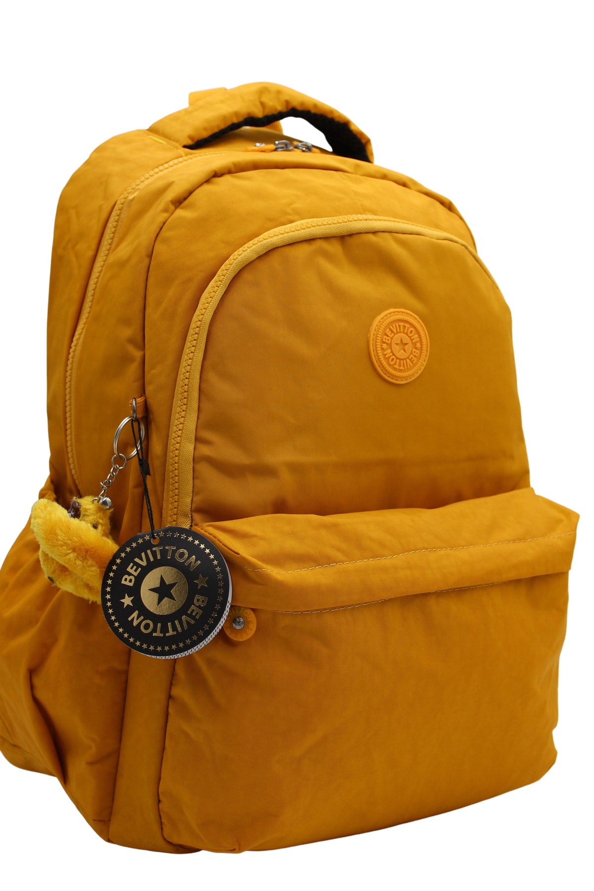 Crinkil Fabric Unisex Mustard School Backpack 2200