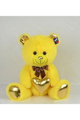 Toy 40 cm Shiny Fabric Yellow Teddy Bear Holding Heart 78801
