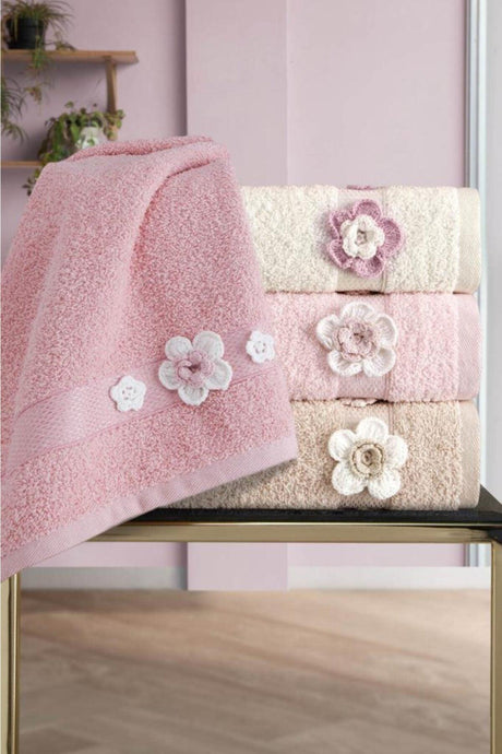 Bukre Boxed Hand Embroidered Towel Set 4 50x85 Cm - Swordslife