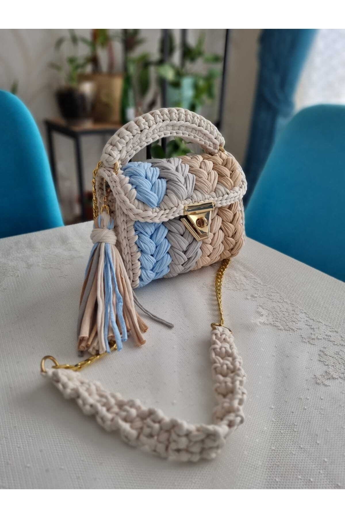 Women'S Colorful Peanut Pattern Handmade Crocheted Combed Cotton Bag & Hand, Shoulder And Crossbody Luxury Bag