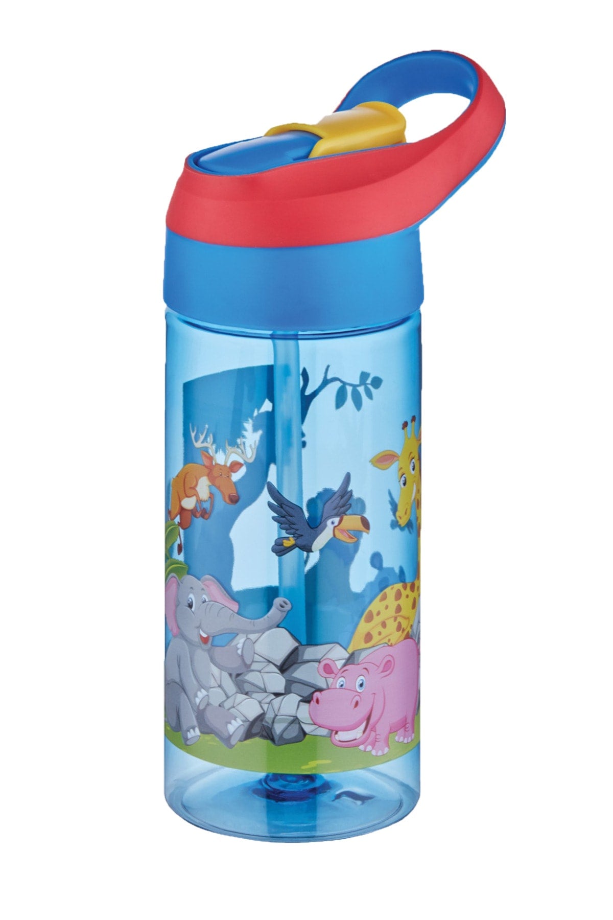 500 ml dicke Tritan-Schulwasserflasche für Kinder mit Strohhalm