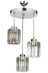 Dolunay 3 Piece Y-15 Crystal Stone Pendant Lamp Chandelier