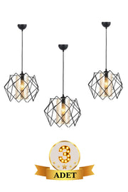 3 Pieces Silvano Mica Glass Chandelier One Living Room, Kitchen Pendant Chandelier