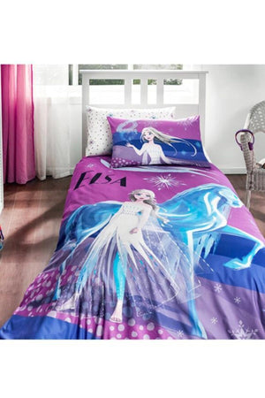 Licensed Quilted All Season Duvet Cover Set Elsa Frozen Snow