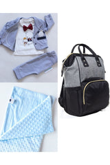 Functional Mother Baby Care Backpack, 100% Cotton Hospital Outlet And Chickpea Blanket Set