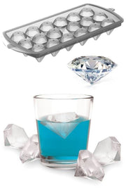 18 Fächer Diamantform Eiswürfelschale Praktische Kühlbox mit Deckel