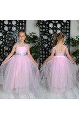 Girl Light Pink Long Cotton Cocoon Dress