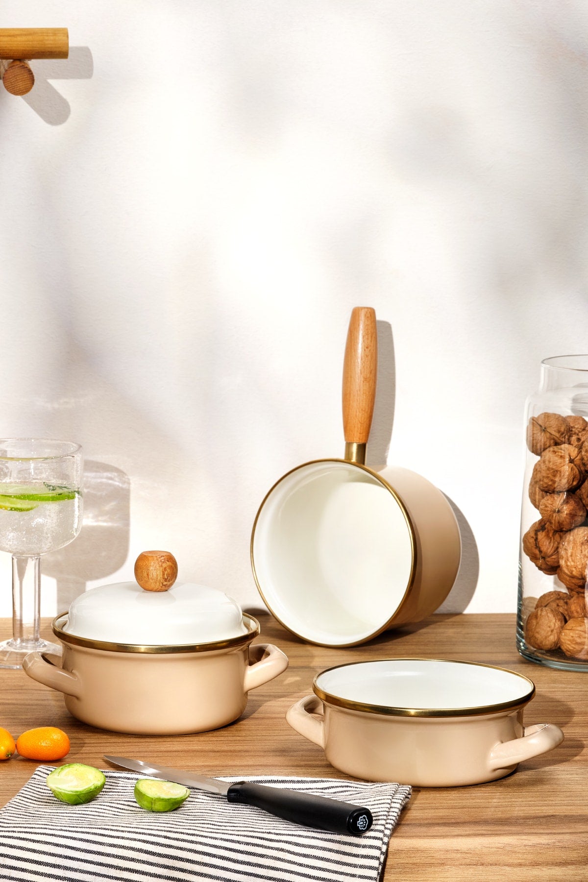 Rustic Midi 4 Piece Cookware Set Beige 12 Cm