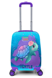 Kids Light Pink Blue Turtle Patterned Child Suitcase 16724