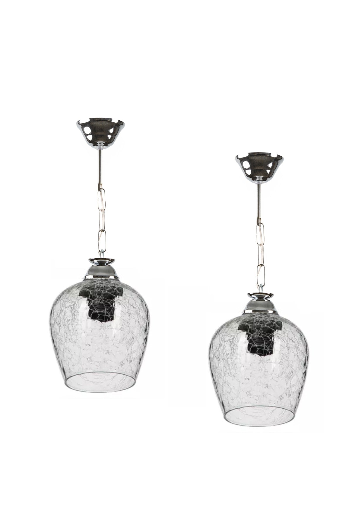 Transparent 2 Pieces Modern Single Chandelier