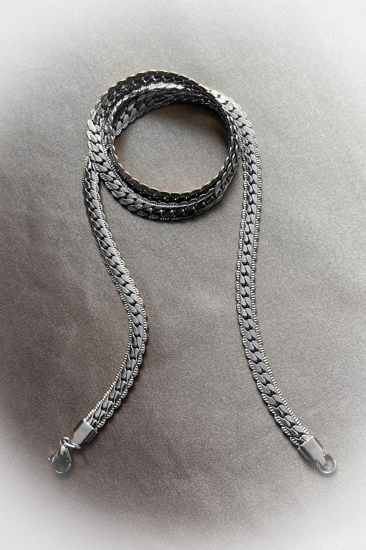 Cuban Snake 60 Cm / 6 Mm Thick Chain Necklace, 925 Sterling Silver Plated Men'S Necklace Does Not Tarnish