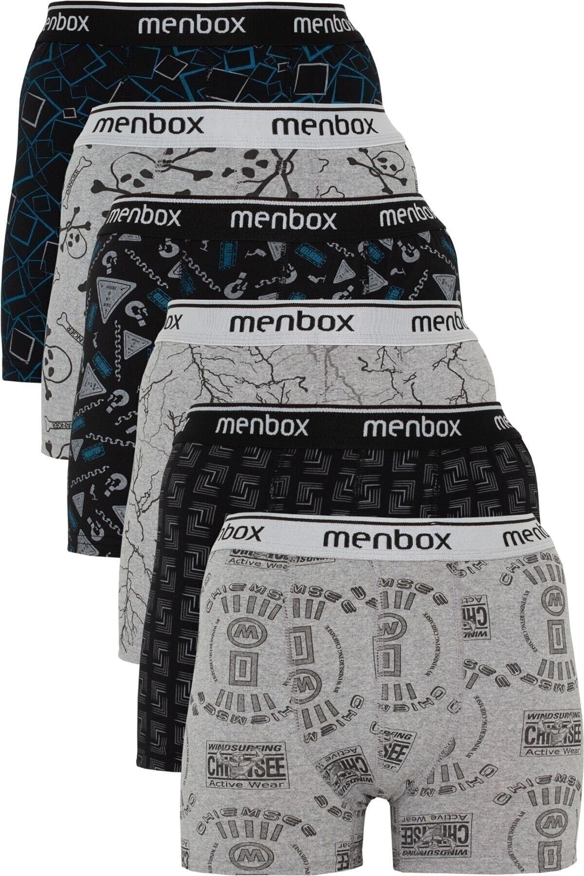 6-teilige gemusterte klassische Herren-Boxershorts aus Lycra
