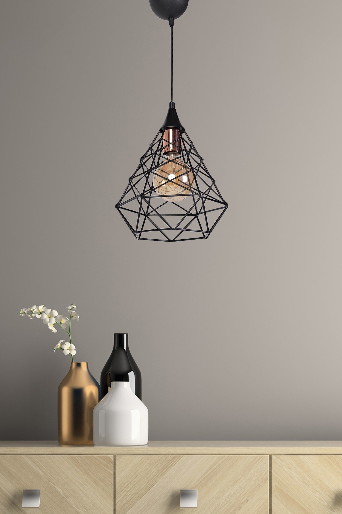 Croix Raye Schwarze Pendelleuchte Kleiner Kronleuchter Mtla-46