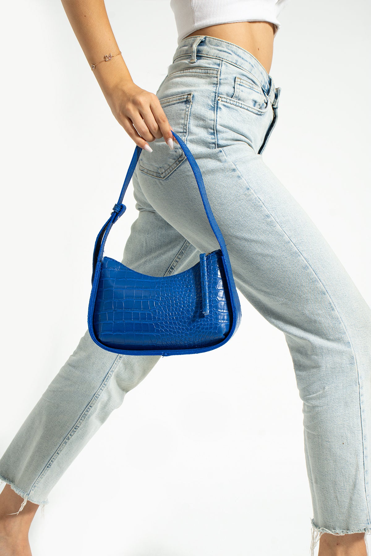 Women'S Crocodile Baguette Bag