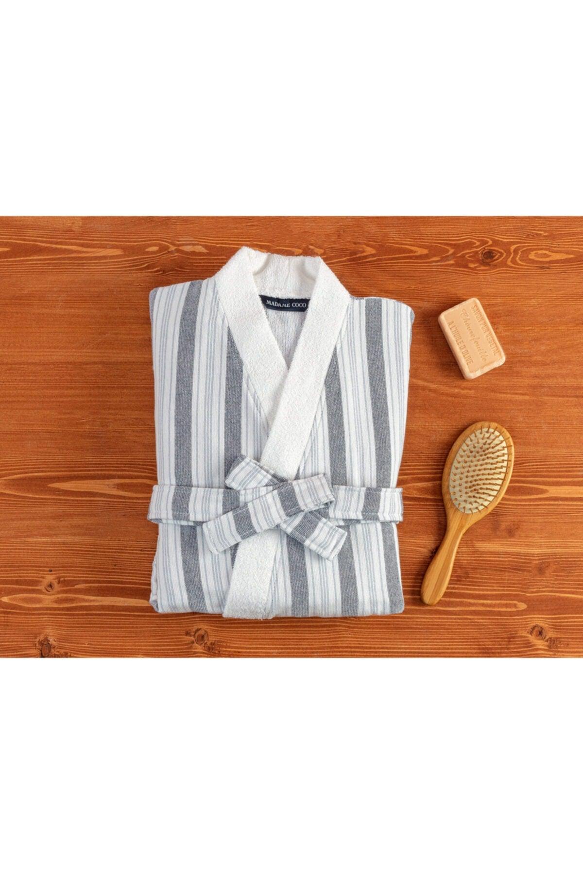 Odette Kimono Men's Bathrobe - Navy Blue - Swordslife