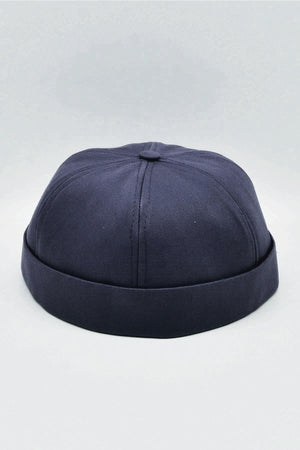 Navy Blue 100% Cotton Cap Docker Hat