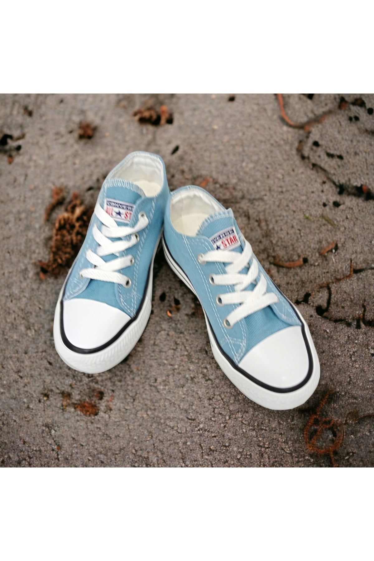 Denim Blue Short Linen Convers Shoes