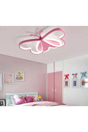 Pink Butterfly Children'S Room Led Chandelier