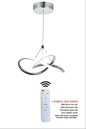 3 Colors Chrome Controlled Dimmer 4 Mode Modern Pendant Lamp Led Chandelier