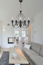 Calista 5-Piece Black Chandelier