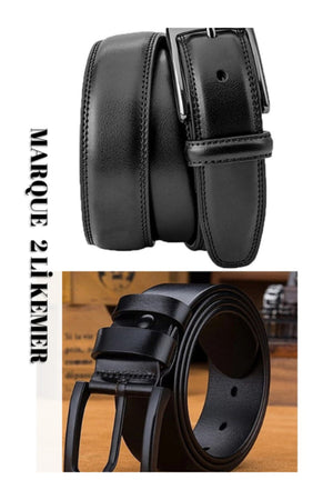 Men'S Denim Fabric Trouser Belt 2 Pieces Men'S Belt