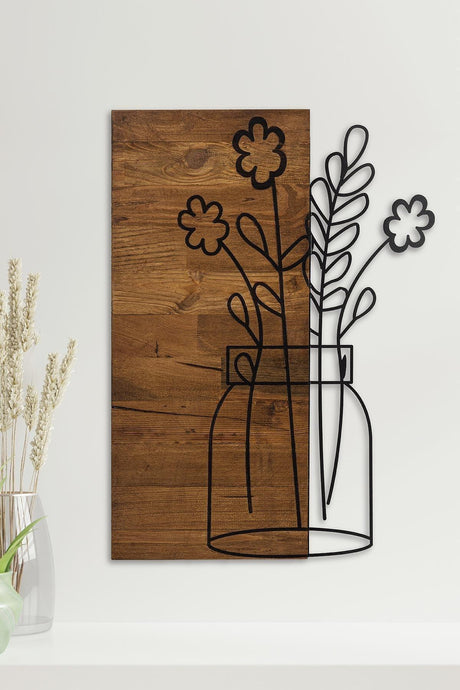 Doreart Flower Wood & Metal Wall Painting, Home Office Wall Board - Swordslife