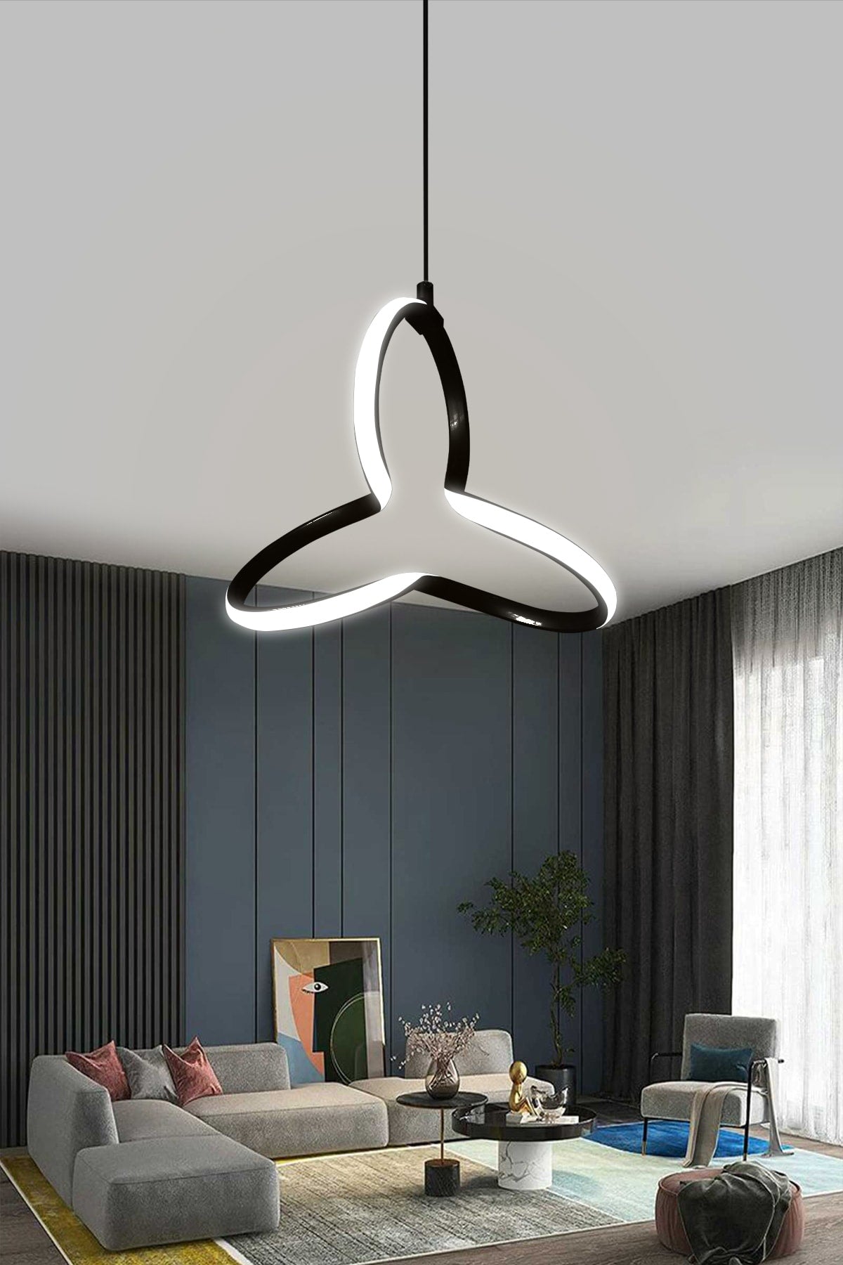 Modern Pendant Lamp LED Chandelier Black Case White Light 1 Year Warranty LED Chandelier
