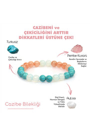 Zertifiziertes Charm-Talisman-Armband aus Naturstein (Monatsstein, Rosenquarz, Natursteinarmband aus Türkisstein)