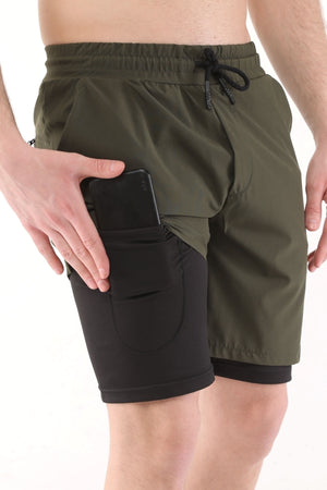Herren Laufhose Schnelltrocknend Micropoly Training Turf Fitness Kurze Strumpfhosen Outdoor Shorts