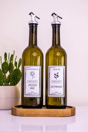 Set Of 2 750 Ml Oil Pots Olive Oil And Oil Amber Glass Bottle