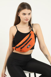 Orange U8 2-Compartment Adjustable Cross Strap Canvas Unisex Waist And Shoulder Bag E:38 B:17 G:7