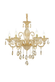 6027-6 Glass Arm Chandelier