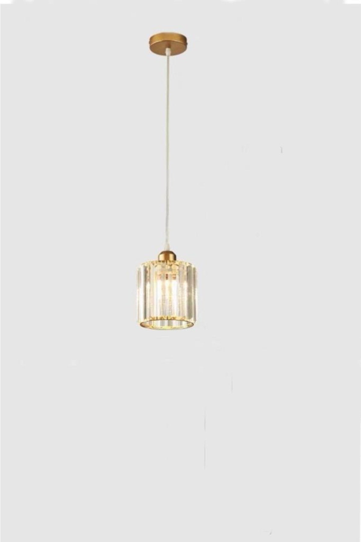Pendant Lamp Single Gold Y-15 (Plaf. Plumbing) Crystal Stone Chandelier