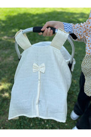 Run Baby Kinderwagenbezug aus Musselinstoff (Ekru) 75 x 100 cm