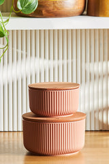 Massimo Set of 2 Round Jars/Storage Containers Powder