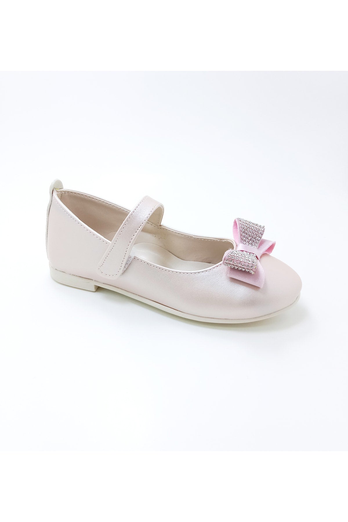 Girl'S Stone Bow Orthopedic Flats