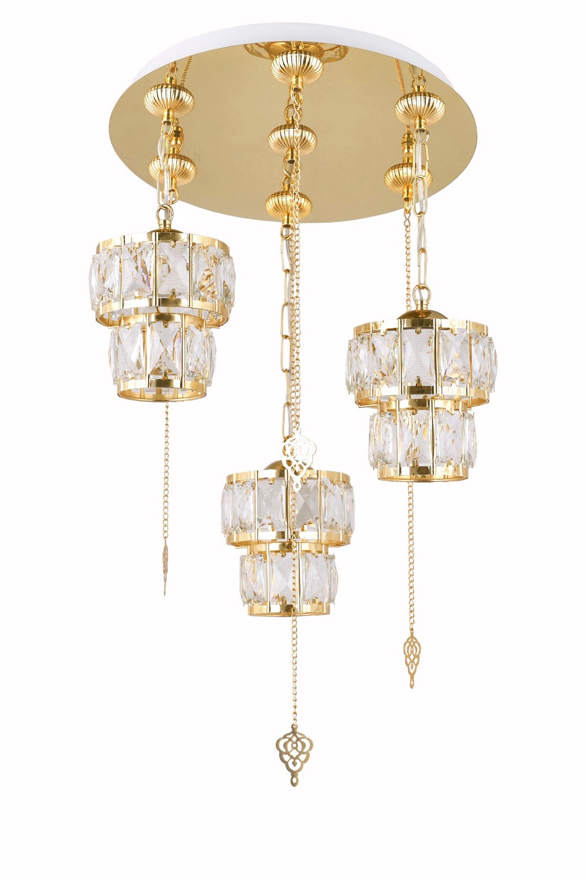 Alfa 3-Piece Gold Pendant Lamp Chandelier