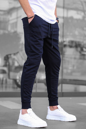Marineblaue elastische Herrenhose 4821