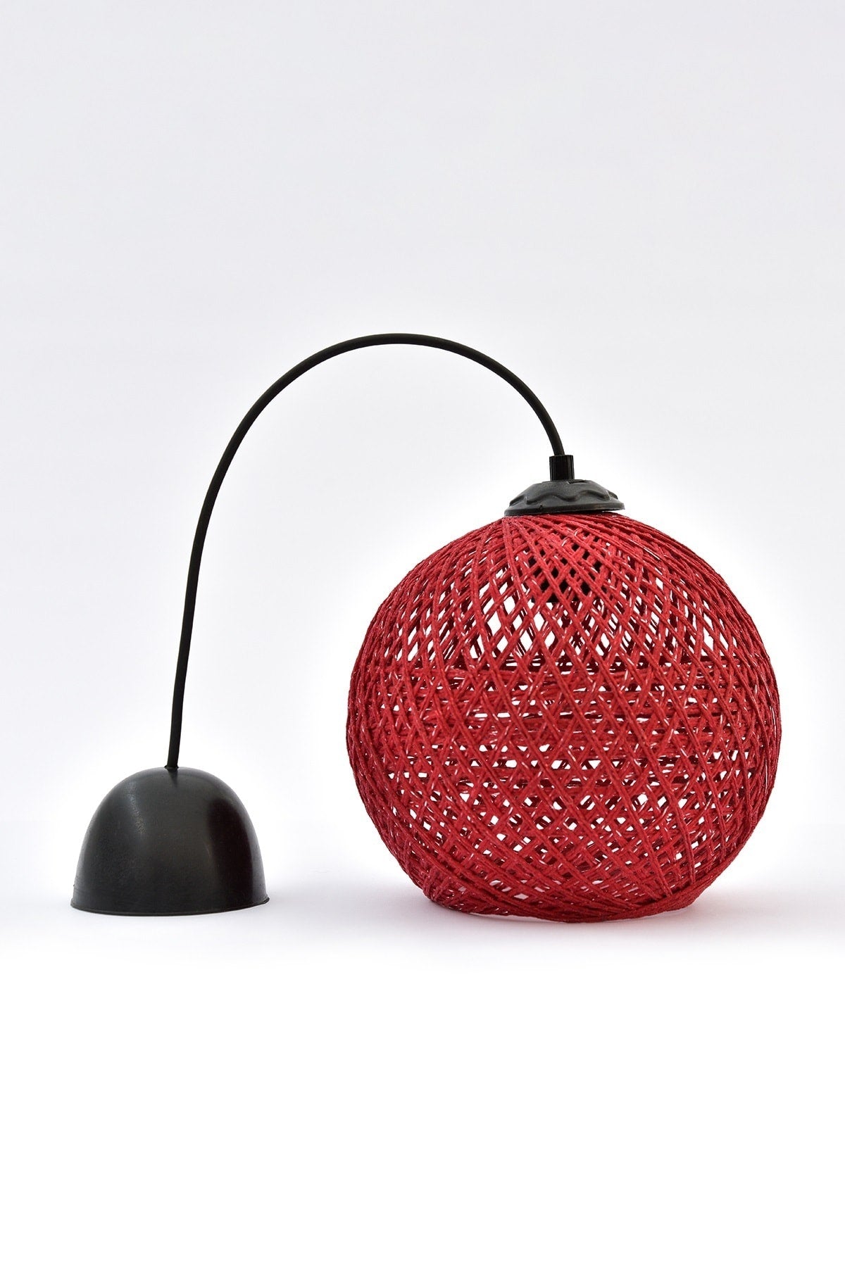 Balle Rote Pendelleuchte Kugelleuchter Schwarzes Kabel