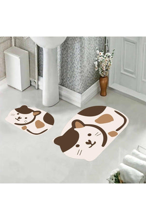 Cat Bath Mat, Closet Set, Non-Slip Floor Closet Set, Decorative Mat, Dowery - Swordslife