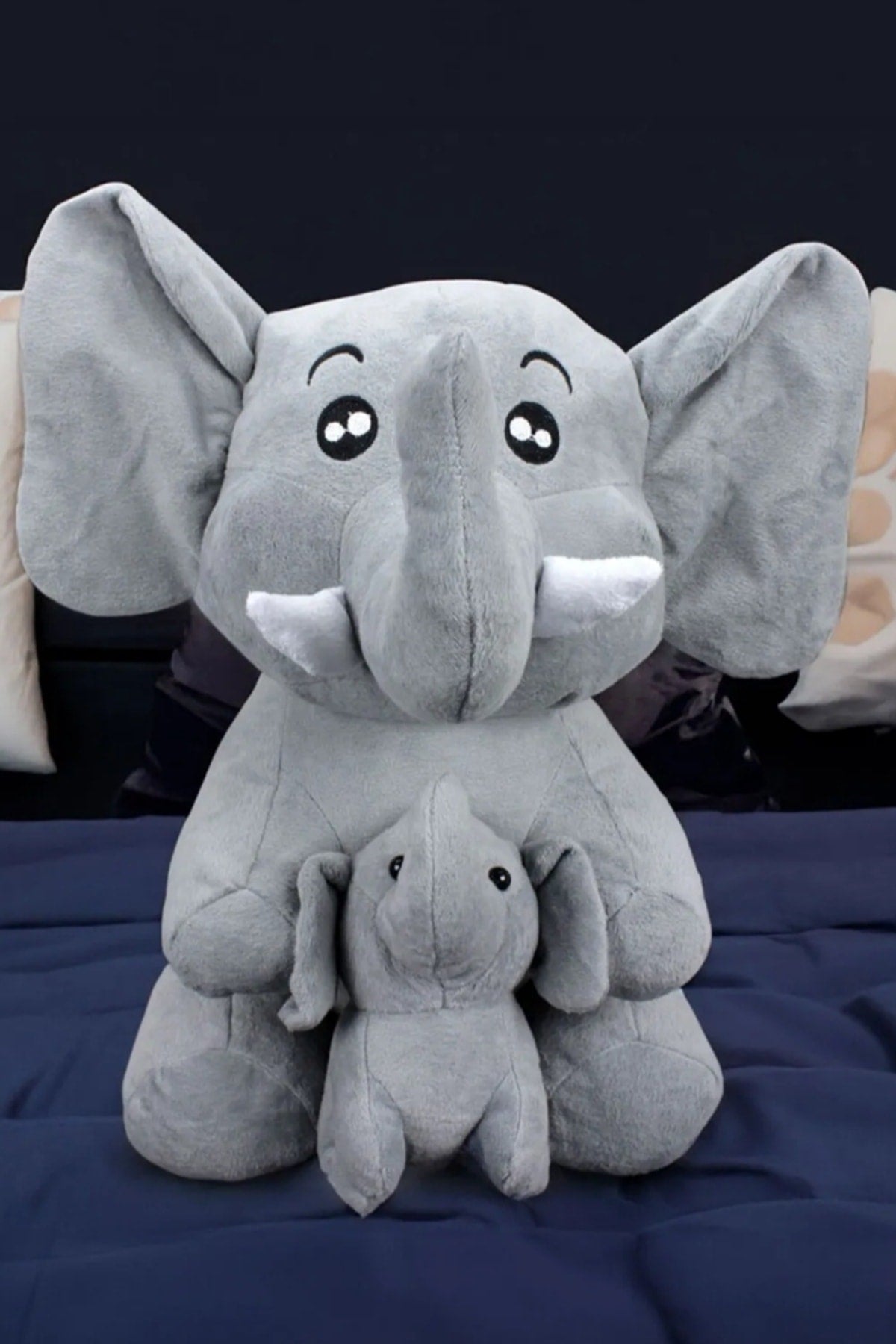 Plüschelefant, schlafender Freund, süße schlafende Elefantenmutter und Junges, 40 cm