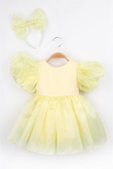 Yellow Crown Organza Girl's Party Dress - Carlene