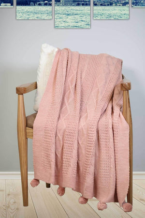 Knitted TV Blanket-Sofa Shawl Powder (130x170cm) - Swordslife