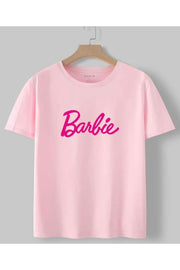 Rosa Kinder-T-Shirt mit Barbie-Aufdruck
