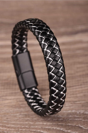 Magnetisches Herrenarmband aus veganem Leder