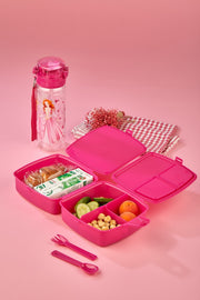 2-lagige Lunchbox mit 4 Fächern, mit Löffel und Thermoskanne „Princess“ mit 500-cc-Pipette